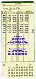 Amano MJR Time Card
