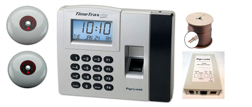 Pyramid biometric time clock and bells