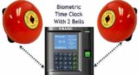 Biometric clock with bells