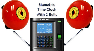 Biometric clock with bells